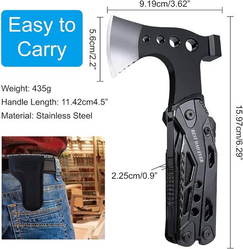 هدايا للأب من ابنته، أدوات النجاة الكل في واحد، ملحقات التخييم متعددة الأدوات، مطرقة الفأس، عيد ميلاد الأب، عيد الميلاد، عيد الشكر، أفكار هدايا للرجال الأب، ATH-702 in Kuwait