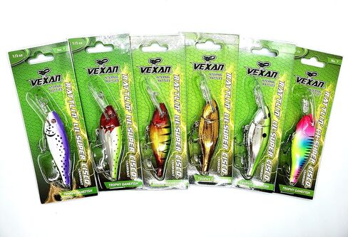 مجموعة من 6 طُعم من Vexan Rattlin' Lil-Super Cisco Trolling & Crankbait in Kuwait