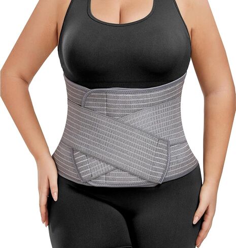 Abdominal Binder Post Surgery - Postpartum Belly Band Wrap | Post C Section Belly Binder Recovery Belt | Stomach Compression Hernia Belt For Men or Women After Pregnancy, Hysterectomy (Small/Medium) in Kuwait