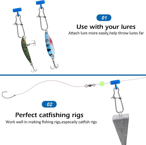 Fishing Sinker Slides High-Strength Braid Line Sinker Sliders with Duo-lock Snap Saltwater Heavy Duty Sinker Weights Connector for Catfish Striper Surf Fishing Rig in Saudi Arabia