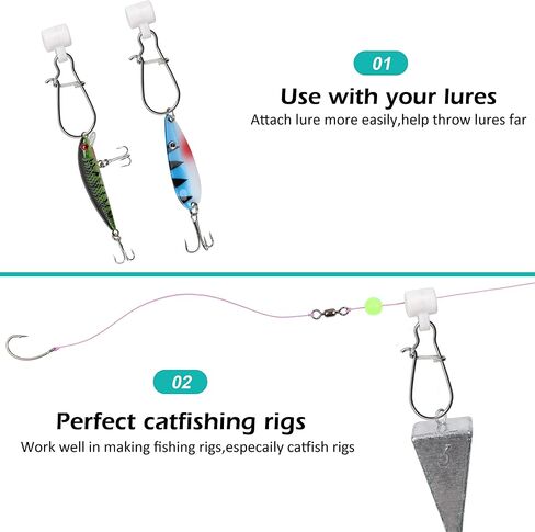 Fishing Sinker Slides High-Strength Braid Line Sinker Sliders with Duo-lock Snap Saltwater Heavy Duty Sinker Weights Connector for Catfish Striper Surf Fishing Rig in Saudi Arabia