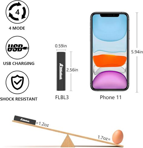 Mini Flashlight,Small Led Flashlight,Samll Handheld Rechargeable Mini EDC Flash Lights Tactical 4 Modes Waterproof Pocket Torch for Camping,Outdoor, Emergency, BigCheck Mini Flashlights【3 Pcs】 in Saudi Arabia