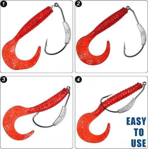 Weighted Swimbait Hooks, Swimbait Jig Heads with Twist Lock, Bass Fishing Hooks Soft Plastic Worm Weighted Fishing Hooks 1/0 2/0 3/0 4/0 5/0 in Saudi Arabia