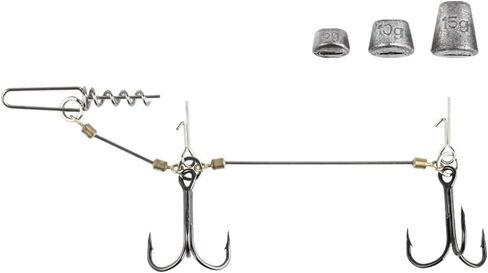Fishing Hook Pike Stinger Rigs Multi-Depth Screw Rigging Kit with Sinker Weight for soft bait fishing lure swimbait shad in Saudi Arabia