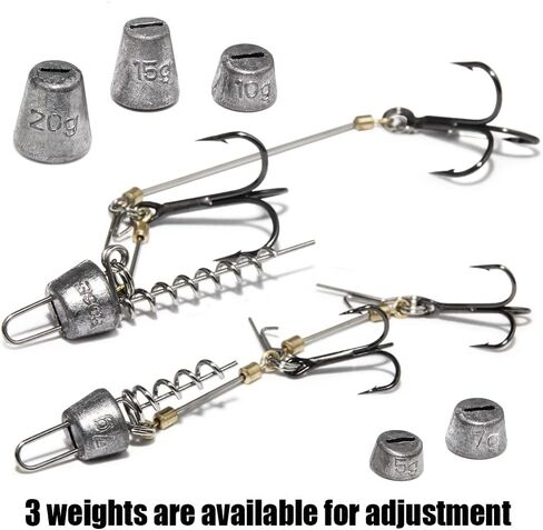 Fishing Hook Pike Stinger Rigs Multi-Depth Screw Rigging Kit with Sinker Weight for soft bait fishing lure swimbait shad in Saudi Arabia