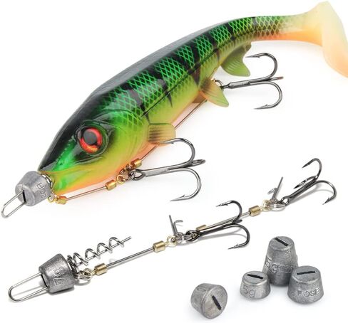 Fishing Hook Pike Stinger Rigs Multi-Depth Screw Rigging Kit with Sinker Weight for soft bait fishing lure swimbait shad in Saudi Arabia