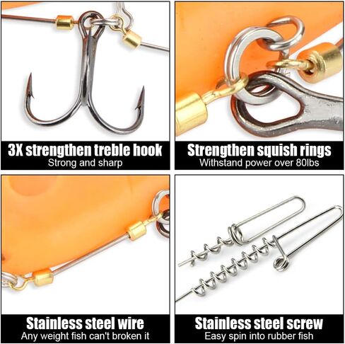 Fishing Hook Pike Stinger Rigs Multi-Depth Screw Rigging Kit with Sinker Weight for soft bait fishing lure swimbait shad in Saudi Arabia