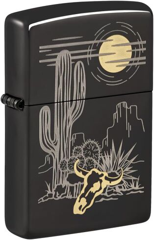 Zippo Western Design High Polish Black Pocket Lighter in Saudi Arabia