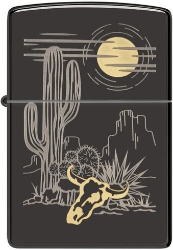 Zippo Western Design High Polish Black Pocket Lighter in Saudi Arabia