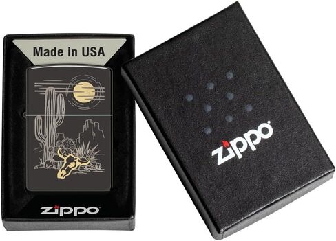 Zippo Western Design High Polish Black Pocket Lighter in Saudi Arabia