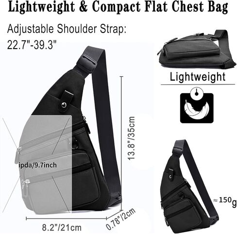 Sling Bag Anti-Thief Crossbody Chest Shoulder Bag for Men Women Slim Personal Pocket Travel Bag for Hiking Backpack in Saudi Arabia