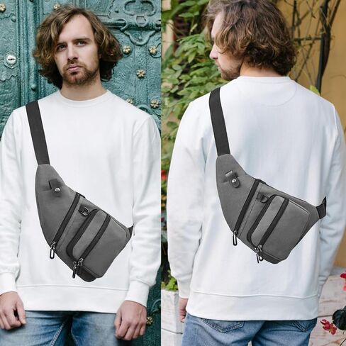 Sling Bag Anti-Thief Crossbody Chest Shoulder Bag for Men Women Slim Personal Pocket Travel Bag for Hiking Backpack in Kuwait