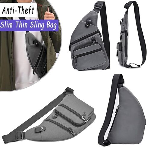 Sling Bag Anti-Thief Crossbody Chest Shoulder Bag for Men Women Slim Personal Pocket Travel Bag for Hiking Backpack in Kuwait
