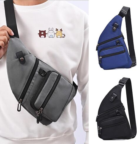 Sling Bag Anti-Thief Crossbody Chest Shoulder Bag for Men Women Slim Personal Pocket Travel Bag for Hiking Backpack in Kuwait
