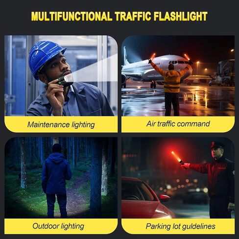 2 Pack Traffic Wand, 11 Inch LED Traffic Flashlight Wand, Small Orange Safety Baton with for 5 Flashing Modes, Air Traffic Control Wands for Airport, Parking, Car Directing in Saudi Arabia