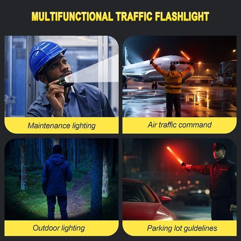 2 Pack Traffic Wand, 11 Inch LED Traffic Flashlight Wand, Small Orange Safety Baton with for 5 Flashing Modes, Air Traffic Control Wands for Airport, Parking, Car Directing in Saudi Arabia