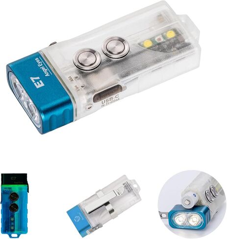 RovyVon E1 Hybrid Battery EDC Flashlight, Max 700 Lumen with Dual LED 6500K Cool White, Pocket Size USB-C Rechargeable Keychain Flashlight, Dual Power by Built-in Li-po/Replaceable AAA(ArmyGreen) in Saudi Arabia