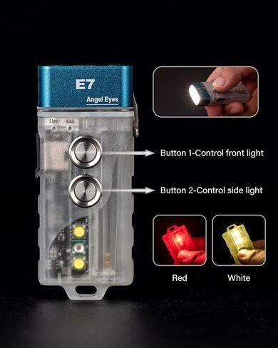 RovyVon E1 Hybrid Battery EDC Flashlight, Max 700 Lumen with Dual LED 6500K Cool White, Pocket Size USB-C Rechargeable Keychain Flashlight, Dual Power by Built-in Li-po/Replaceable AAA(ArmyGreen) in Saudi Arabia