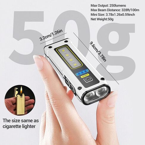 مصابيح يدوية صغيرة قابلة لإعادة الشحن قوية - مصابيح يدوية صغيرة حقيقية 250 لومن 800 مللي أمبير في الساعة مع 7 أوضاع إضاءة، شحن سريع من النوع C مع وظيفة بنك الطاقة، مصابيح يدوية لحالات الطوارئ والتخييم والمشي لمسافات طويلة in Kuwait