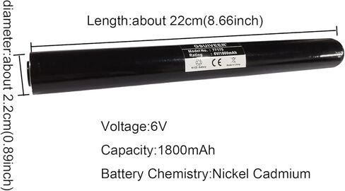 77175 NI-CD 6V 1800mAh Flashlight Battery Compatible with Streamlight 9926J,20175,15X1701, 201701,SL20L, SL-20LP,SL-20XLED SL-20XP-LED, UltraStinger, Superstinger(1 Pack) in Saudi Arabia