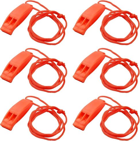 Whistle Emergency, 6 Pack Super Shrill Loud Safety Whistle with Adjustable Reflective Lanyard Rescue Signaling Ideal for Boating Swimming Kayaking Water Survival Hiking, Camping Climbing in Saudi Arabia