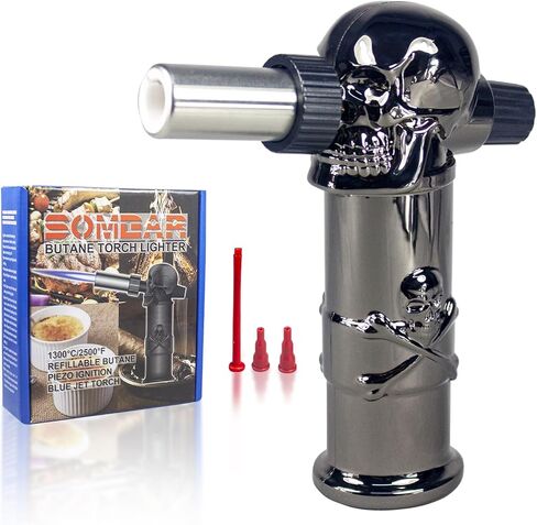 ولاعة غاز البوتان للمطبخ قابلة لإعادة الملء، شعلة ولاعة للطهي كريم برولي قابلة للتعديل للشواء - غاز البوتان غير متضمن (معدن مسدس) in Kuwait