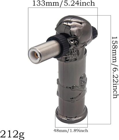 ولاعة غاز البوتان للمطبخ قابلة لإعادة الملء، شعلة ولاعة للطهي كريم برولي قابلة للتعديل للشواء - غاز البوتان غير متضمن (معدن مسدس) in Kuwait