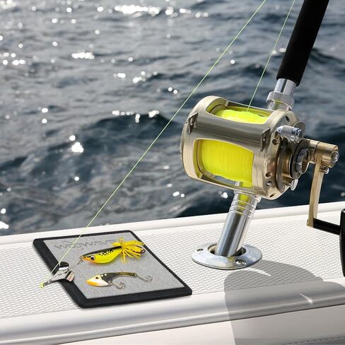 Fishing Hook Pad with Adhesive Backing Foam Fishing Hook Holder for Sea Deck During Fishing 5 inches X 5 inches X 9mm, Grey/Teak in Saudi Arabia