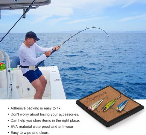 وسادة خطاف صيد السمك مع حامل خطاف صيد من الفوم اللاصق لسطح البحر أثناء الصيد 5 بوصات × 5 بوصات × 9 مم، رمادي/خشب الساج in Kuwait