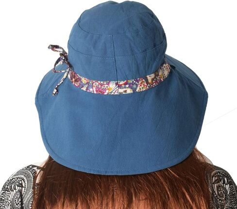 KXF Women Beach Sunhat Reversible Wide Brim Summer Sun Hat for Women Foldable Packable UPF 50+ Beach Sun Cap in Saudi Arabia