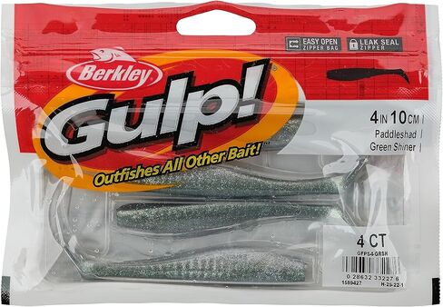 Berkley Gulp! Paddleshad Fishing Bait, Green Shiner, 4in, Extreme Scent Dispersion, Realistic Baitfish Profile, Ideal for Bass, Trout, Walleye, Pike and More in Saudi Arabia