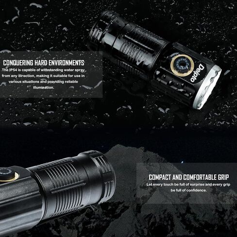 LED Mini Flashlight Rechargeable, German Three-Eyed Monster Mini Flashlight with Clip, IP54 EDC Tactical Flashlight with 5 Modes for Outdoor, Home, Emergency,Camping, Working (2 Pieces) in Saudi Arabia