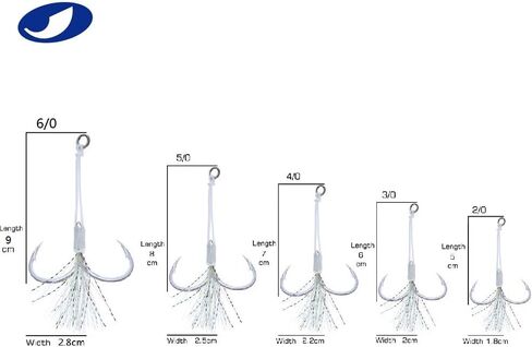OCEAN CAT Assist Jig Hooks Butterfly Monster Spirit Stinger Slow Pitch Jig Hook Flat Fall Jigging Hook Size 2/0, 3/0, 4/0, 5/0, 6/0, 7/0, 9/0, 11/0 in Saudi Arabia