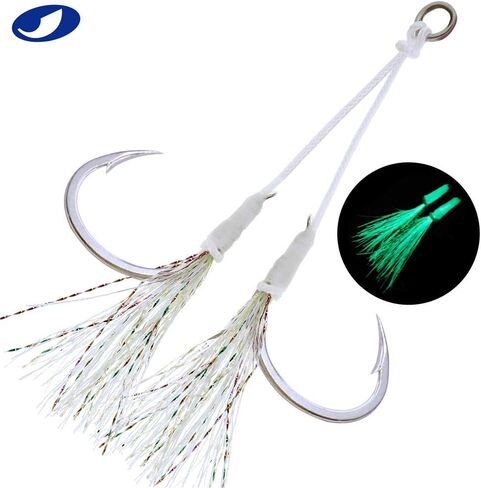 OCEAN CAT Assist Jig Hooks Butterfly Monster Spirit Stinger Slow Pitch Jig Hook Flat Fall Jigging Hook Size 2/0, 3/0, 4/0, 5/0, 6/0, 7/0, 9/0, 11/0 in Saudi Arabia