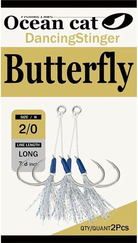 OCEAN CAT Assist Jig Hooks Butterfly Monster Spirit Stinger Slow Pitch Jig Hook Flat Fall Jigging Hook Size 2/0, 3/0, 4/0, 5/0, 6/0, 7/0, 9/0, 11/0 in Saudi Arabia