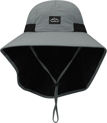 CLAPE Outdoor Sun Hat with Neck Flap Safari Hat Waterproof Mesh Sun Protection Lightweight Fishing Hat Unisex in Saudi Arabia