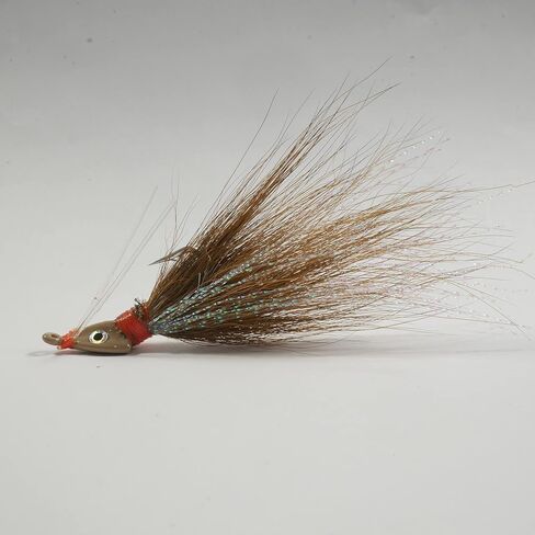 (Light Brown) ‎Key West Bonefish Bucktail Jigs - 30° Angled - 1/8 oz - 3 Pack in Saudi Arabia