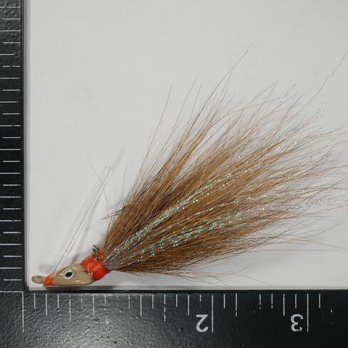 (Light Brown) ‎Key West Bonefish Bucktail Jigs - 30° Angled - 1/8 oz - 3 Pack in Saudi Arabia