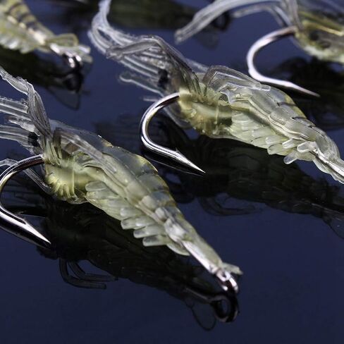 Soft Plastic Lures 10pcs Shrimp Fishing Simulation Soft Prawn Lure Hook Tackle Bait Sea Fishing Lure in Saudi Arabia