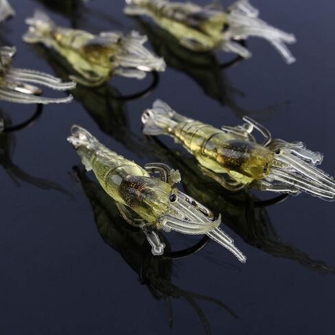 Soft Plastic Lures 10pcs Shrimp Fishing Simulation Soft Prawn Lure Hook Tackle Bait Sea Fishing Lure in Saudi Arabia