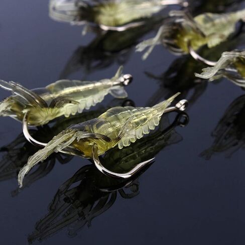 Soft Plastic Lures 10pcs Shrimp Fishing Simulation Soft Prawn Lure Hook Tackle Bait Sea Fishing Lure in Saudi Arabia