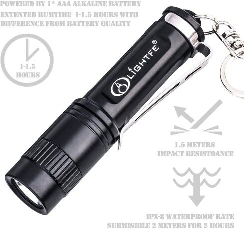 LIGHTFE Black light 365nm UV Flashlight UV101D with LG LED Source Keychain light Powered by 1 AAA Battery for UV Glue Curing Light, Pet Urine Detector Light, AC Leak Detector… in Saudi Arabia