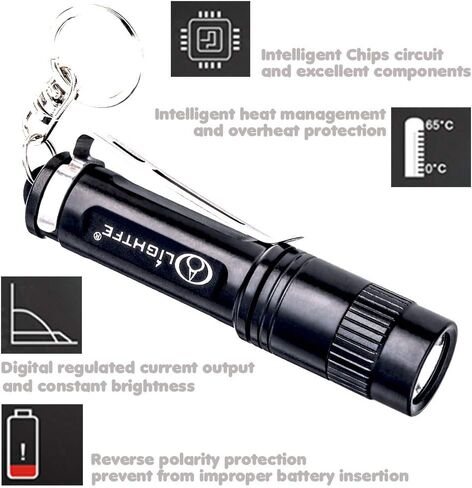 LIGHTFE Black light 365nm UV Flashlight UV101D with LG LED Source Keychain light Powered by 1 AAA Battery for UV Glue Curing Light, Pet Urine Detector Light, AC Leak Detector… in Saudi Arabia