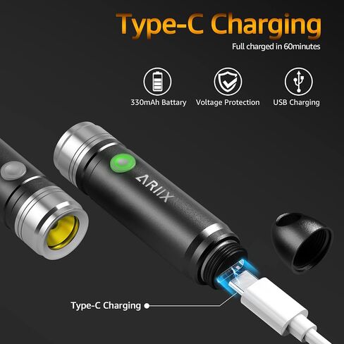 Super Bright Outdoor EDC Mini Keychain Led Flashlight High 650 Lumens,Waterproof Rechargable Small Torch for Camping and Emergency,Best Gifts for You in Saudi Arabia