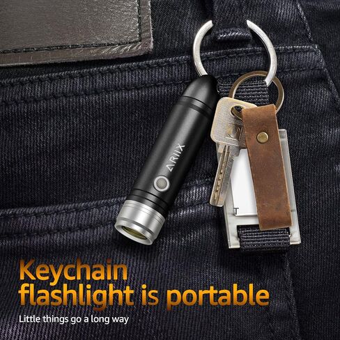Super Bright Outdoor EDC Mini Keychain Led Flashlight High 650 Lumens,Waterproof Rechargable Small Torch for Camping and Emergency,Best Gifts for You in Saudi Arabia