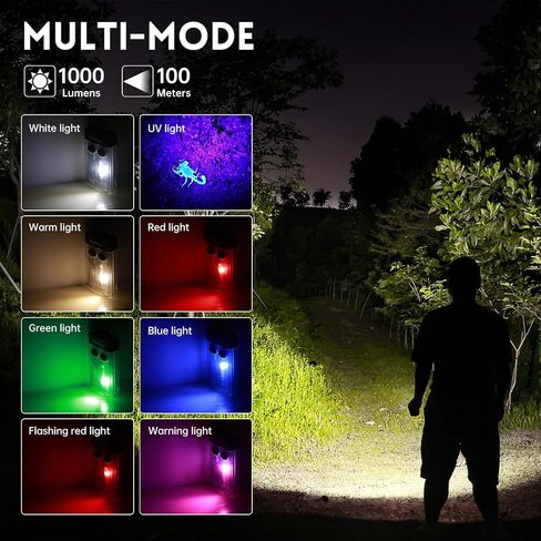 Wurkkos Mini Led Flashlight Rechargebale with 365nm UV Light,Super Bright 1000 Lumen RGB Light Keychain FlashLights with COB Side Light, Magnet Buzzer for outdoor and indoor use in Saudi Arabia