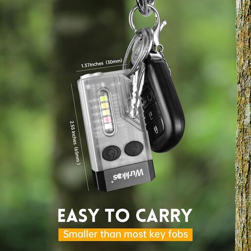 Wurkkos Mini Led Flashlight Rechargebale with 365nm UV Light,Super Bright 1000 Lumen RGB Light Keychain FlashLights with COB Side Light, Magnet Buzzer for outdoor and indoor use in Saudi Arabia