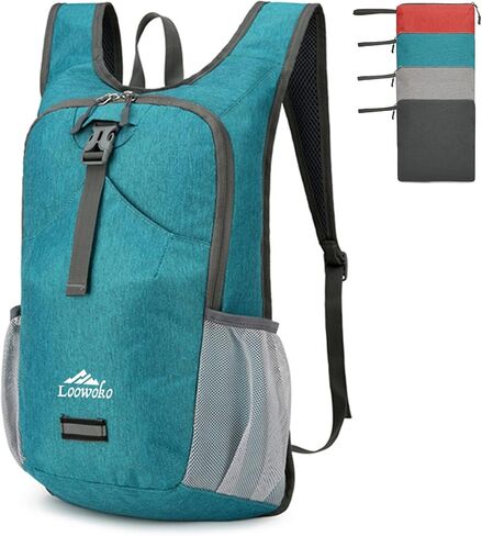 Loowoko Hiking Backpack, 20L Packable Backpacks for Travel Hiking Camping Daypack, Foldable Lightweight Shoulder Bag (Black) in Saudi Arabia