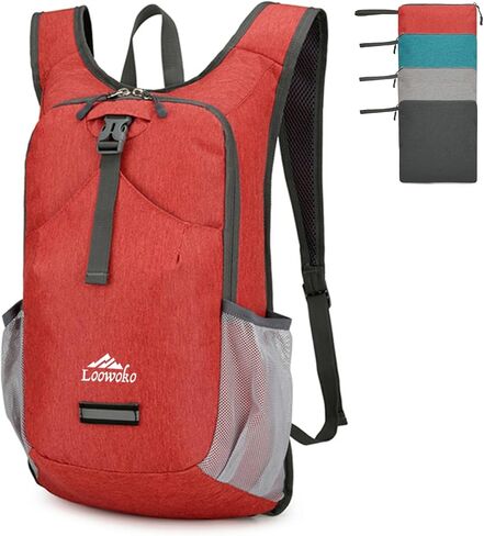 Loowoko Hiking Backpack, 20L Packable Backpacks for Travel Hiking Camping Daypack, Foldable Lightweight Shoulder Bag (Black) in Saudi Arabia