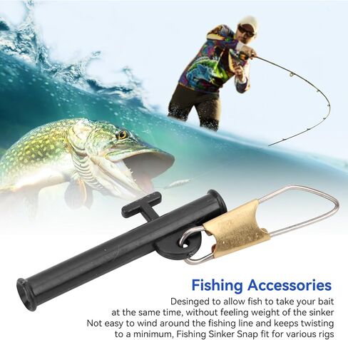 40 Pcs/ 4 Bags Fishing Line Sinker Slides Catfishing Rig with Metal Snaps ABS Slider Clip Connector Kit for Fishing Tackle in Saudi Arabia